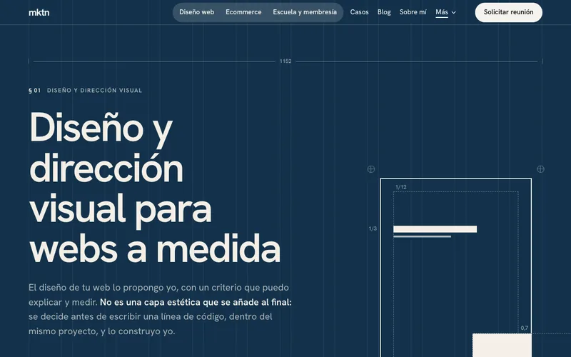 Captura de la página Diseño y dirección visual de mktn.es